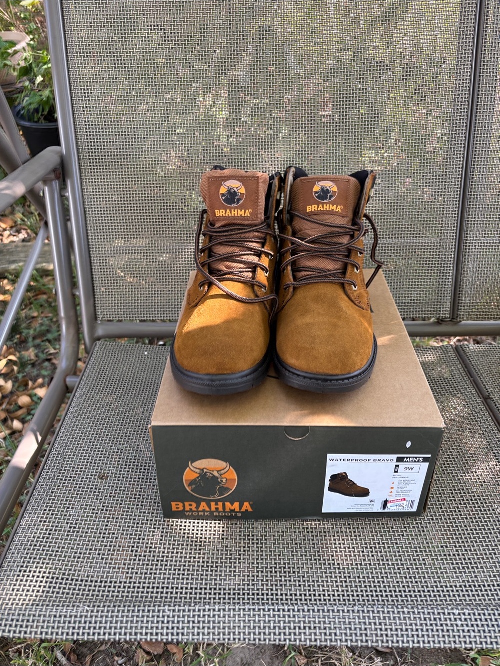 Brahma Men's Lace-Up Work Boots in Tan/Brown